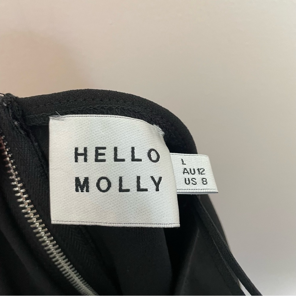 Hello Molly Black Double Strap Side Slit Sleeveless Midi Dress Size 8 - Picture 3 of 4